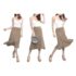 Women’s Solid Lightweight Flare Midi Pull-on Skirt – Taupe – Small