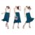 Women’s Solid Lightweight Flare Midi Pull-on Skirt – Teal – Medium