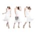 Women’s Solid Lightweight Flare Midi Pull-on Skirt – White – Small