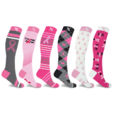 Breast Cancer Awareness Compression Socks (6-Pair) – Knee – L/XL