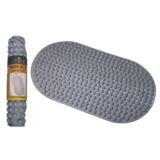 Long Oval Anti-Slip Bubble Bath Mat (1- or 2-Pack) – Gray (1-Pack)