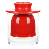 Ceramic Butter Crock with Clear Glass Body – Butter-Keeper-Red