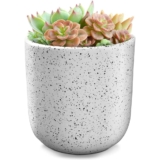 Indoor/Outdoor Speckled Ceramic Pot for Plants – 4.75” – White