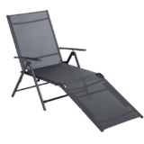 Outdoor Adjustable Chaise Lounge Chair (1- or 2-Pack) – Gray (2 Pack)