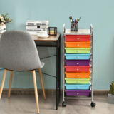 Rolling 10-Drawer Multicolored Storage Cart