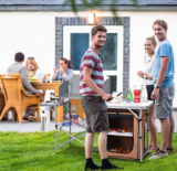 Foldable Outdoor BBQ Camping Table with Windscreen
