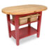 Elliptical C-Table With 1-1/2″ Thick Edge Grain Top – 72″ x 30″ x 1-1/2″ – With Shelf – Alabaster