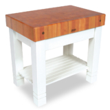 36″ x 24″ x 5″ Cherry Homestead Block With Lower Shelf And Utensil Drawer – Natural Maple