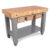 48″ x 24″ x 4″ Maple Gathering Block With Lower Shelf And 3 Wicker Baskets – Natural Maple