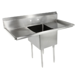 18GA Compartment Sinks, 1-Bowl, 2 Drainboard, 14″ Deep Bowl (E-SERIES) – 24″ x 24″ x 14″ – LH & RH – 24″