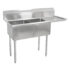 18GA Compartment Sinks, 2-Bowl, 1 Drainboard, 14″ Deep Bowl (E-SERIES) – 24″ x 24″ x 14 – LH – 24″