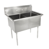 18GA Compartment Sinks, 2-Bowl, Without Drainboard, 14″ Deep Bowl (E-Series)