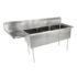 18GA Compartment Sinks, 3-Bowl, 1 Drainboard, 14″ Deep Bowl (E-SERIES) – 15″ x 15″ x 14″ – RH – 15″