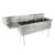 18GA Compartment Sinks, 3-Bowl, 1 Drainboard, 14″ Deep Bowl (E-SERIES) – 24″ x 24″ x 14″ – LH – 24″