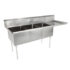 18GA Compartment Sinks, 3-Bowl, 1 Drainboard, 14″ Deep Bowl (E-SERIES) – 15″ x 15″ x 14″ – LH – 15″