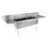 18GA Compartment Sinks, 3-Bowl, 2 Drainboard, 14″ Deep Bowl (E-Series) – 18″ x 18″ x 14″ – 18″
