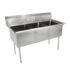 18GA Compartment Sinks, 3-Bowl, 1 Drainboard, 10″ Deep Bowl (E-SERIES) – 10″ x 14″ x 10″ – LH – 15″