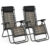 Zero Gravity Rattan Folding Lounge Chairs (Set of 2) – Mix Grey