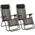 Zero Gravity Rattan Folding Lounge Chairs (Set of 2) – Brown