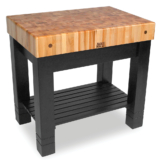 36″ x 24″ x 5″ Maple Homestead Block With Lower Shelf And Utensil Drawer – Alabaster