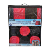 Waloo Jumbo Reversible Checkers & Tic Tac Toe Set