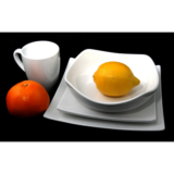Le Chefâ„¢ Melamine White Square 4-Piece Dinnerware Set