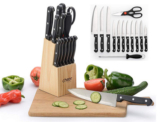Cheer Collection 13-Piece Stainless Steel Knife Set with Wooden Block