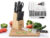 Cheer Collection 13-Piece Stainless Steel Knife Set with Wooden Block
