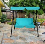 Blue Loveseat Patio Canopy Swing Glider