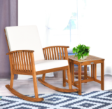 Acacia Wood Patio Rocking Chair & Coffee Table