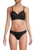 Women’s Dotted Mesh Bralette – Black