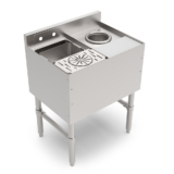 Mixology Station, 18″ Width x 24″ Length, Includes Dump Sink, Glass Rinser, Dipper Well & Poly Cutting Board (Underbar)
