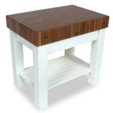 36″ x 24″ x 5″ Walnut Homestead Block With Lower Shelf And Utensil Drawer – Caviar Black