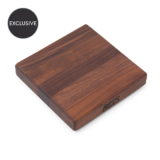 Walnut Square Edge-Grain Board with Rubber Feet – 9″ x 9″ x 1-1/2″
