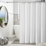 Mildew-Resistant Vinyl Shower Curtain Liner with Metal Grommets & Magnets (2-Pack) – Assorted