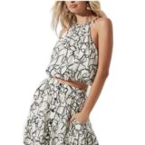 ASTR The Label Cecile Top – White Black Sketch.
