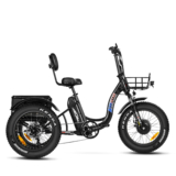 Addmotor Triketan M-330F Folding Electric Tricycle for Adults 2023 20″ X 4″ Fat Tires Electric Trike for Adults with Rear Basket Liner, Black