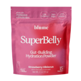 Blume Superfood Lattes SuperBelly Strawberry Hibiscus – Gut Building Hydration Powder