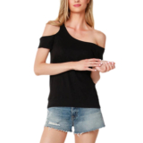 Bobi One Shoulder Cut Out Tee – Black.
