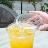 Karat 107mm PET Flat Lids for 32oz PET Plastic cup – 500 pcs