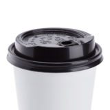Karat 90mm Enclosure Lid for 10-24oz Hot Cups, Black – 1,000 pcs