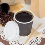 Karat 8oz Ripple Paper Hot Cups (80mm), Black – 500 pcs