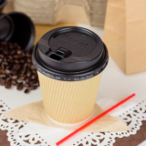 Karat 10oz Ripple Paper Hot Cups (90mm), Kraft – 500 pcs