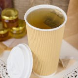 Karat 20oz Ripple Paper Hot Cups (90mm), Kraft Print – 500 pcs