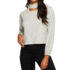 Chaser RPET Cozy Knit V Neck Shirttail Mini Dress – Heather Grey.