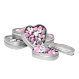 Silver Heart Favor Tins