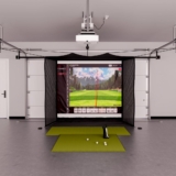 Uneekor EYE MINI Garage Golf Simulator Package – 8′ Wide Garage x 7′ Wide Screen (UEM)
