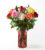Mixed Roses with Red Vase