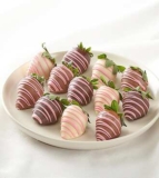 One Dozen Pink Chocolate Covered Strawberries – FedEx