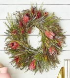 Fresh Safari Sunset and Pink Protea Wreath  – FedEx